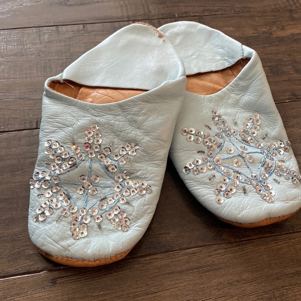 Handmade leather slippers
